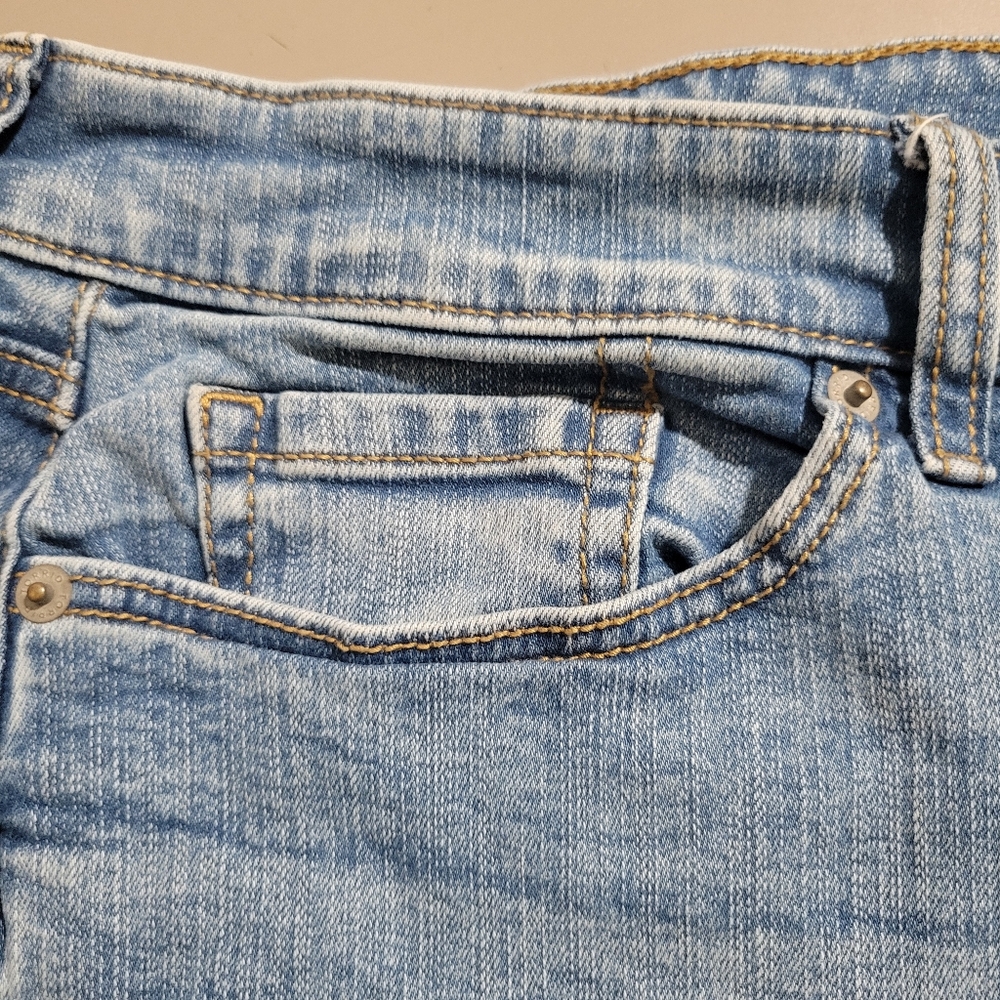Torrid Denim A-Line Front Slit Midi Jean Skirt Size 18 Blue Pockets Retro - Picture 6 of 11